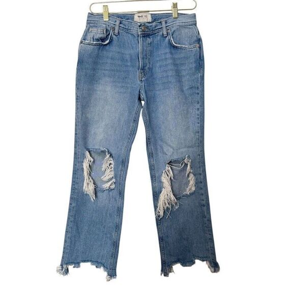 Free People We The Free Maggie Straight Jeans Women 26 Blue  Light Color Wash - Picture 1 of 7